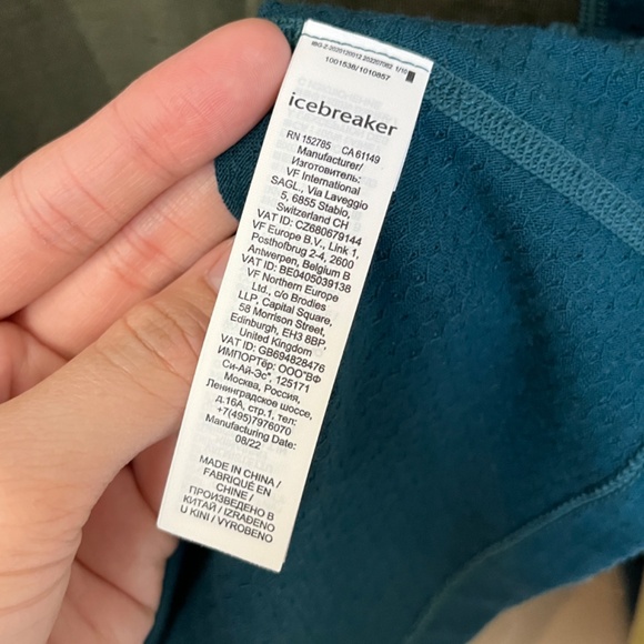 Icebreaker Merino 200 Base Layer long Sleeve Shirt - Men's Size M - Green Blue - Picture 4 of 9